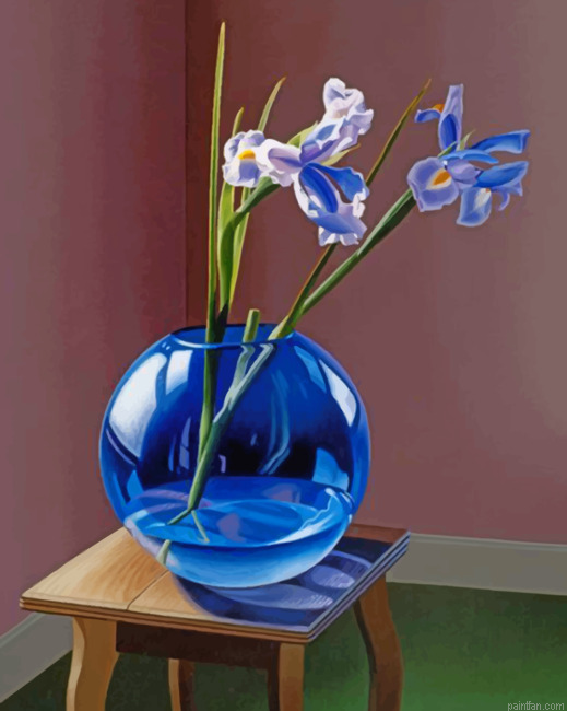 Blue Glass Plant Vase Paint By Numbers.png