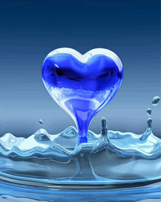 Blue Heart Water Drop Paint By Numbers.png