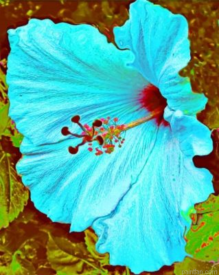 Blue Hibiscus Flower Paint By Number.png