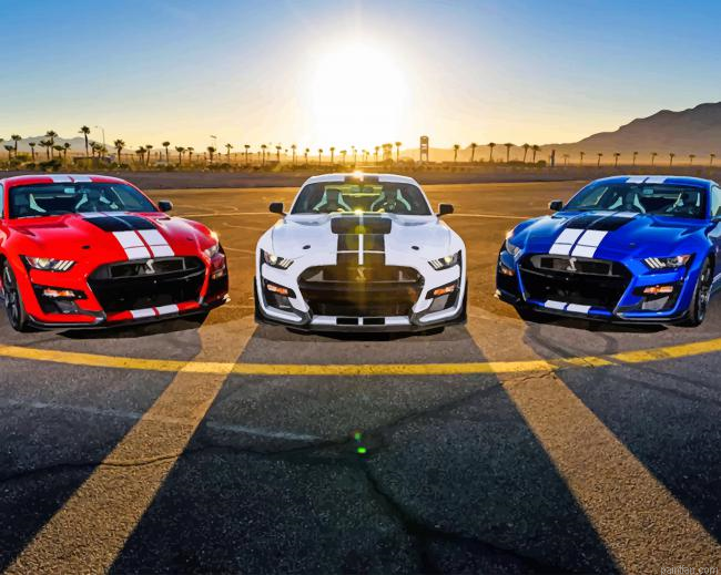 Blue Red And White Mustang Cars New Paint By Numbers.png