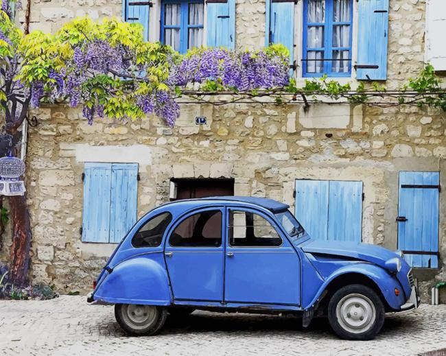 Blue Vintage Citroen New Paint By Numbers.png