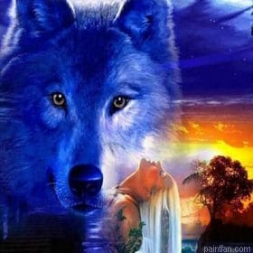 Blue Wolf Scenery Paint By Numbers.png