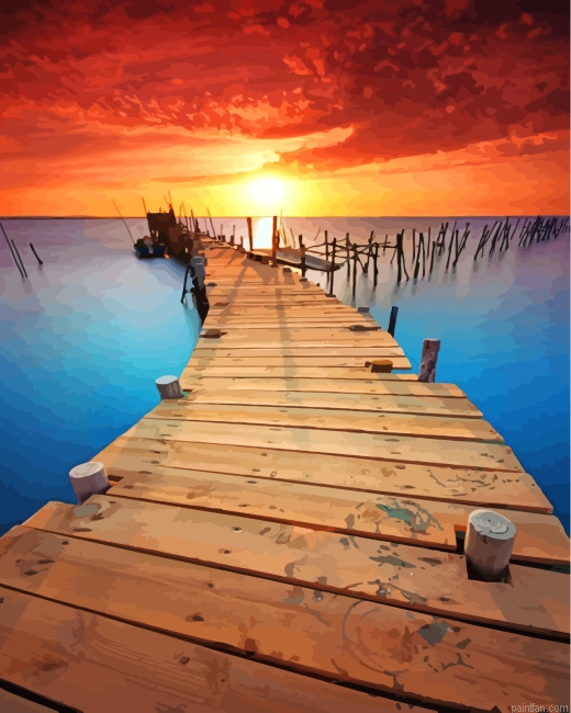 Boardwalk Into Sunset Paint By Number.png