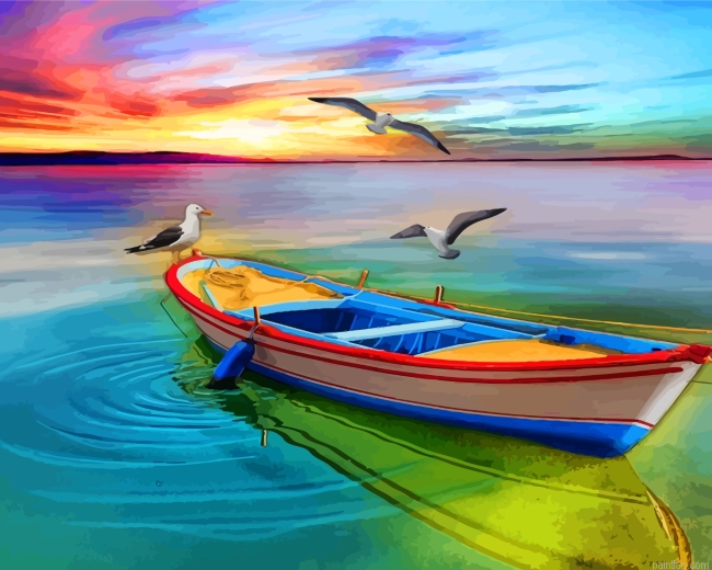 Boat By Lake Paint By Number.png