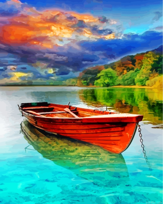 Boat On Lake Paint By Number.png