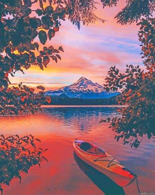 Boat On Lake Sunset New Paint By Numbers.png