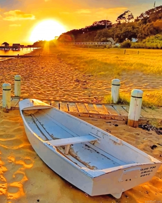Boat On Sea Sand New Paint By Numbers.png
