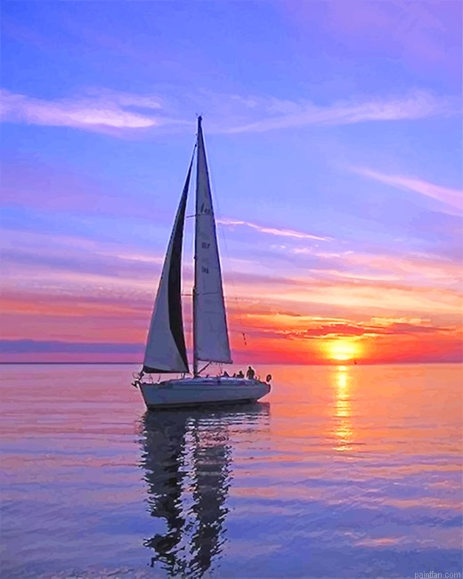 Boat Sunset New Paint By Numbers.png