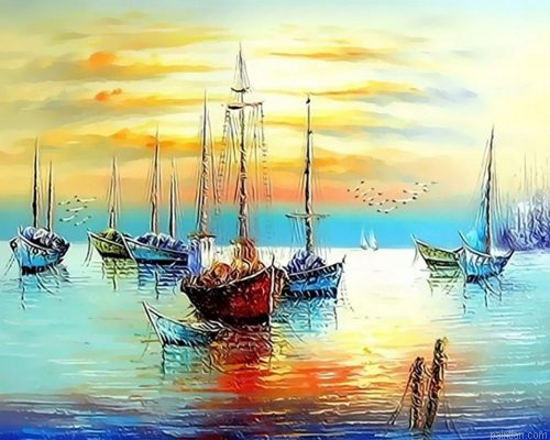 Boats Seascape Paint By Numbers.png