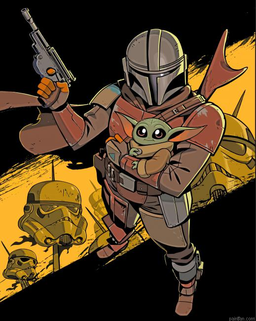 Boba Fett And Yoda Illustration Paint By Number.png