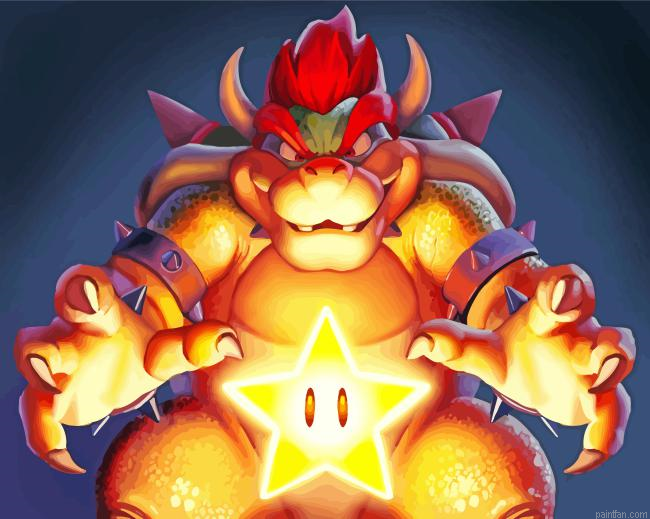 Bowser With Star Paint By Numbers.png
