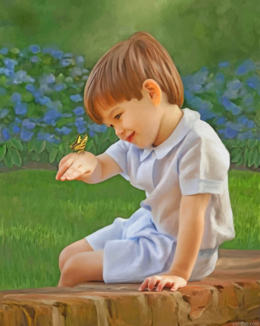 Boy And Butterfly Paint By Number.png