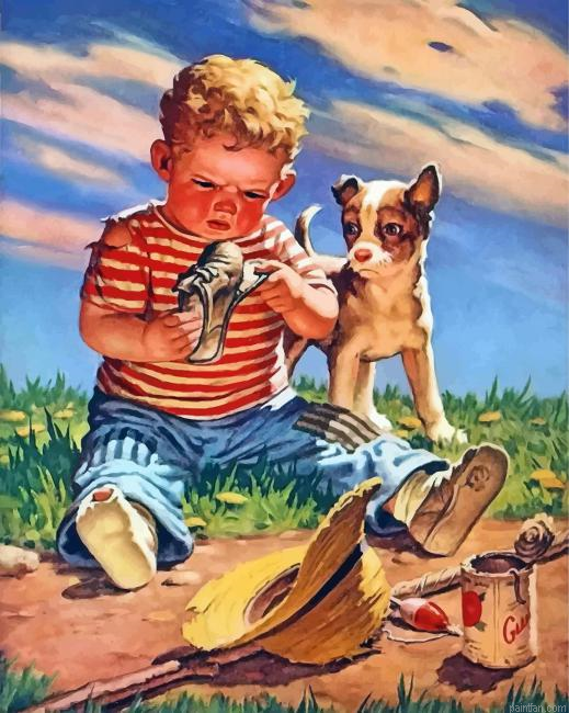 Boy And Dog Paint By Number.png