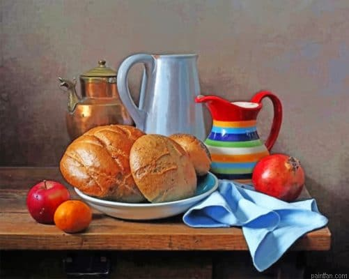 Bread And Fruits Paint By Number.png