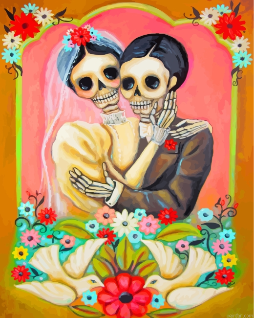 Bride And Groom Skull Paint By Number.png