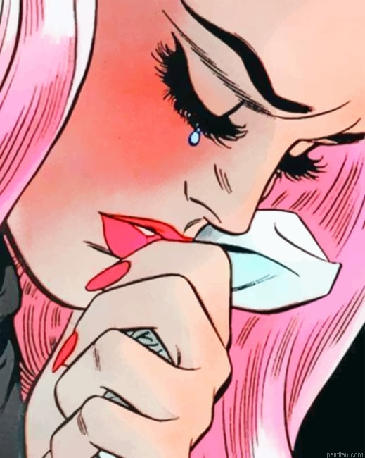 Broken Girl Crying Pop Art Women Paint By Numbers.png