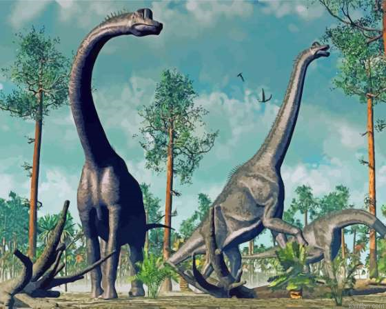 Brontosaurus Dinosaurs Paint By Numbers.png