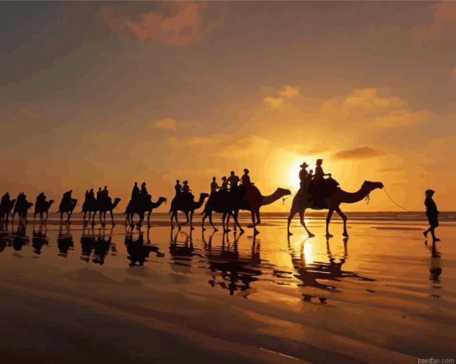 Broome Camels Sunset Silhouette Paint By Numbers.png