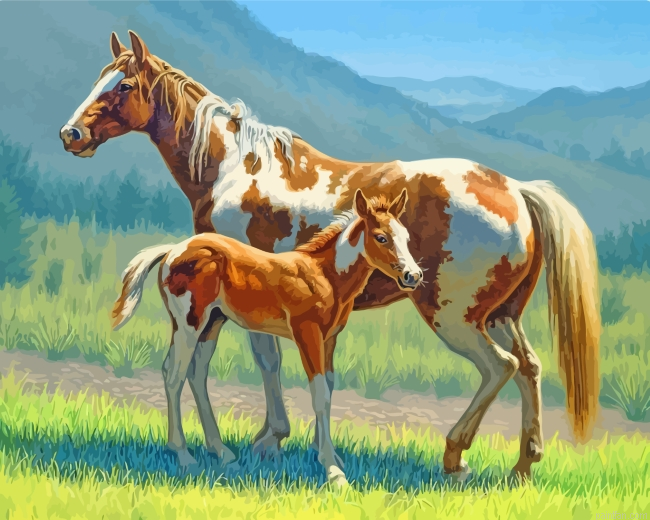 Brown Horses Paint By Number.png