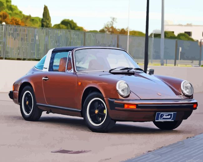 Brown Porsche Targa Paint By Numbers.png