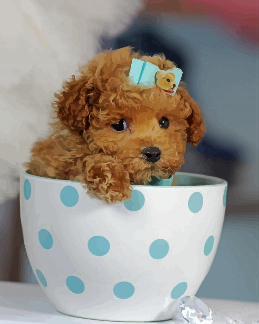 Brown Puppy In Teacup Paint By Numbers.png