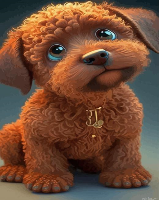 Brown Puppy Paint By Numbers.png