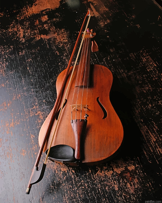 Brown Wooden Violin New Paint By Numbers.png