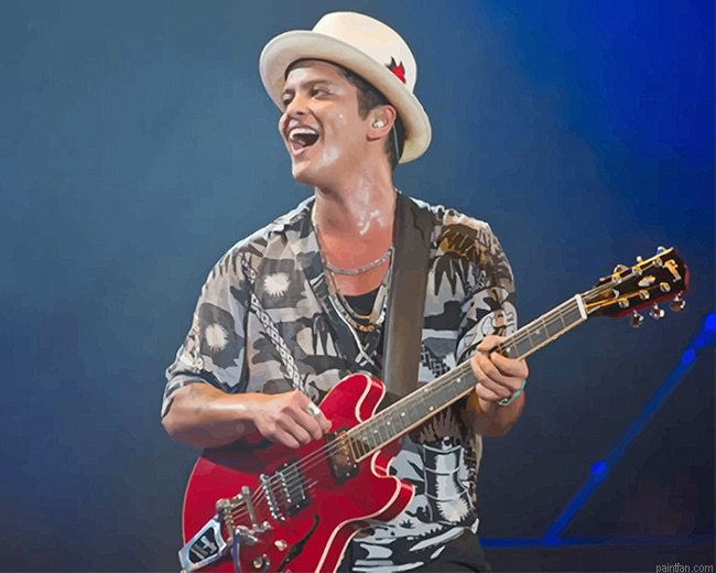 Bruno Mars With Guitar New Paint By Numbers.png