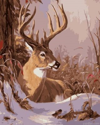 Buck In Snow Paint By Numbers.png