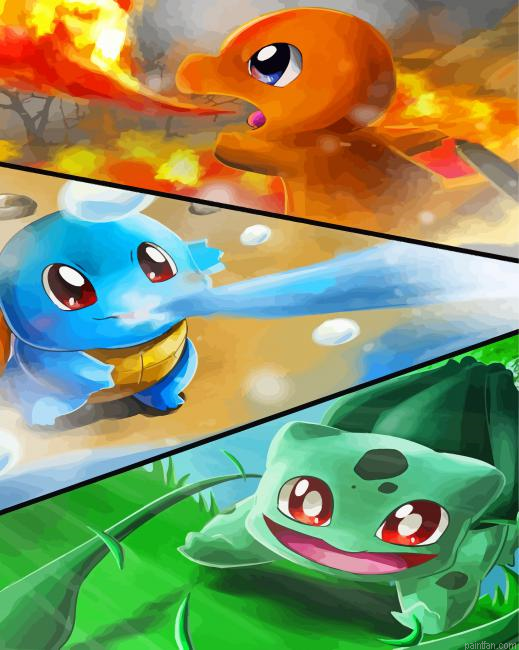 Bulbasaur Charmander And Squirtle Paint By Number.png