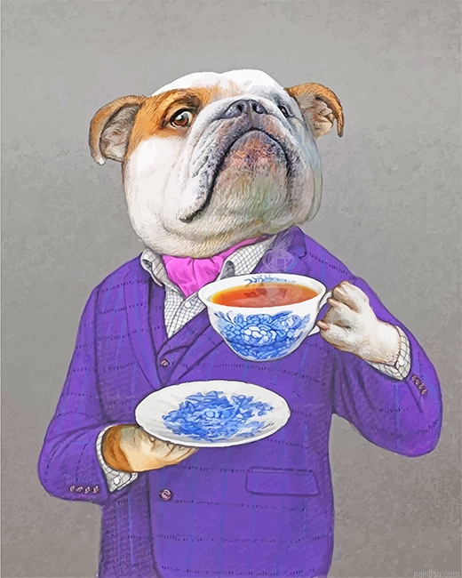 Bulldog Drinking Coffee New Paint By Numbers.png