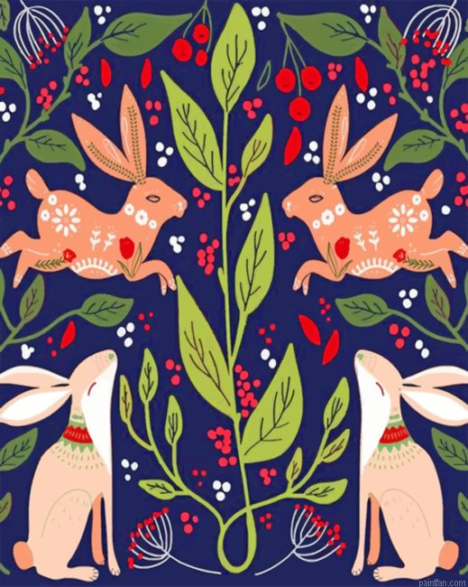 Bunny Folk Art Animals Paint By Numbers.png