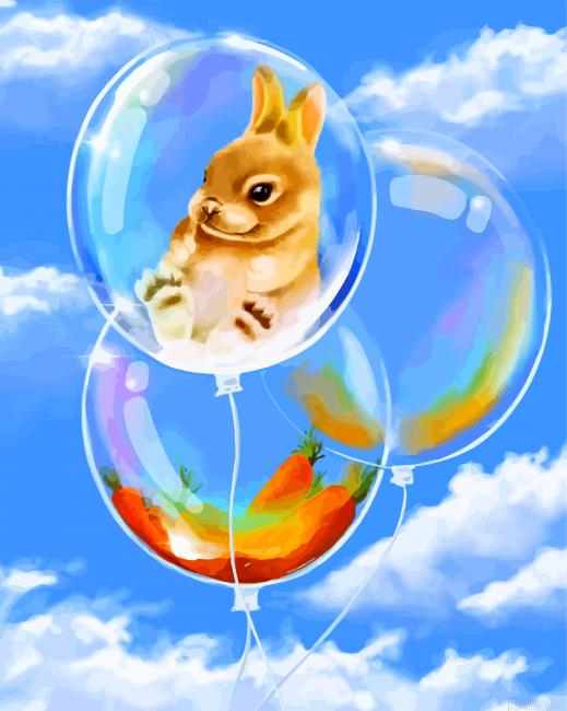 Bunny In Bubble Balloons Paint By Number.png