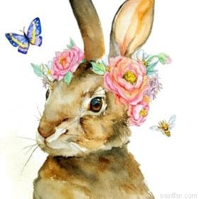 Bunny With Flowers Paint By Numbers.png