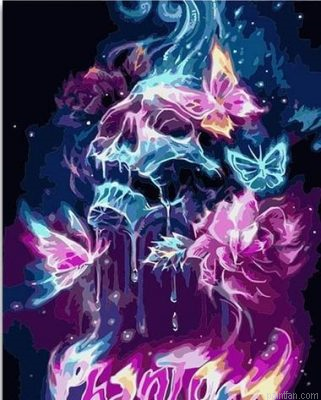 Butterflies Skull Paint By Numbers.png