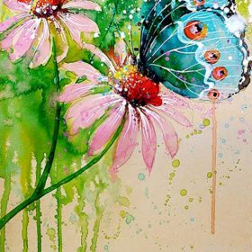 Butterfly On A Flower Paint By Numbers.png