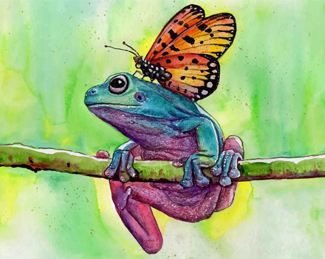 Butterfly On Frog Paint By Number.png