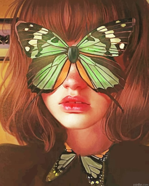 Butterfly On Girl Face New Paint By Numbers.png