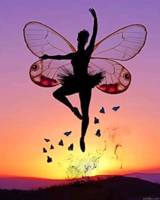 Butterfly Woman Flying Women Paint By Numbers.png