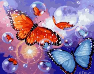 Butterfly In Bubbles Paint By Numbers.png