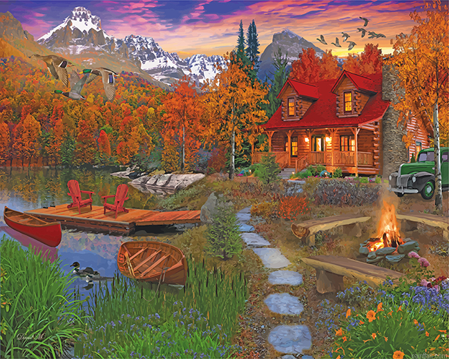 Cabin In The Fall Paint By Numbers.png