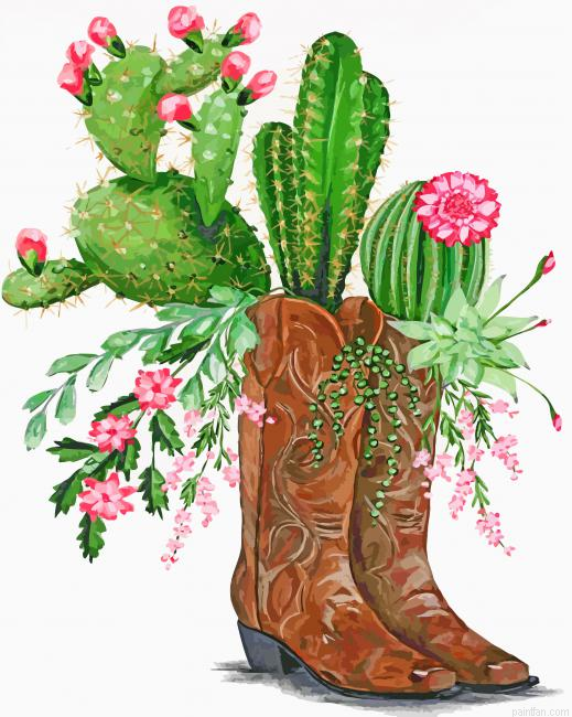 Cactus And Boots Paint By Number.png