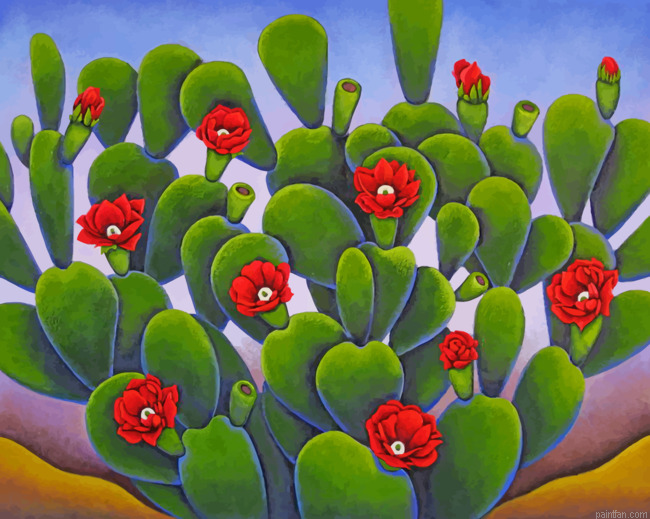 Cactus And Roses Paint By Numbers.png