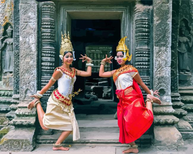 Cambodia Dancers Girls Paint By Numbers.png
