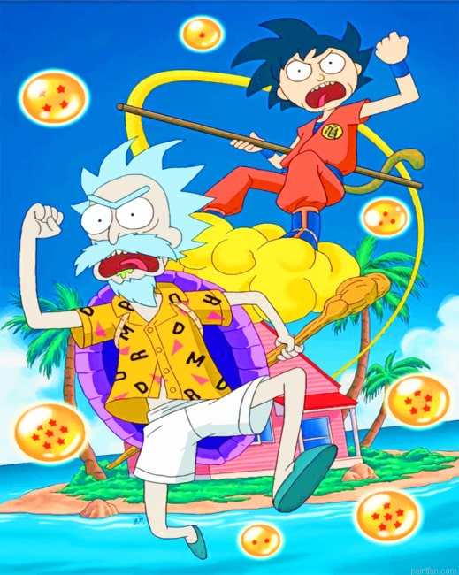 Camisa Rick And Morty Dragon Ball New Paint By Numbers.png
