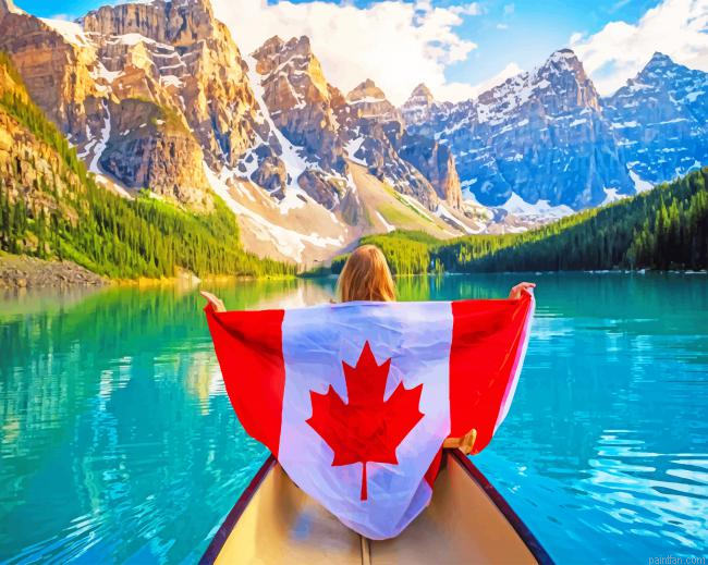 Canada Flag In Banff National Park New Paint By Numbers.png