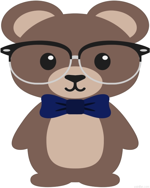 Cartoon Bear With Glasses Paint By Number.png