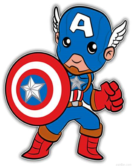 Cartoon Captain America Paint By Numbers.png