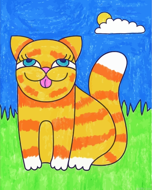 Cartoon Cat Paint By Number.png