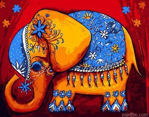 Cartoon Elephant Paint By Numbers.png